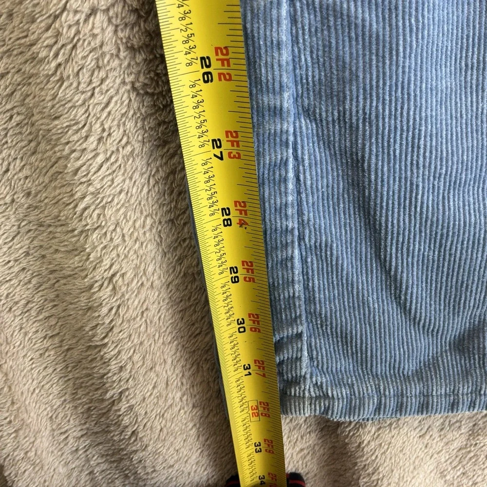 Vintage 70s Flare Leg Corduroy Pants Mens 31 x 32 Light Blue Scovill Zipper READ